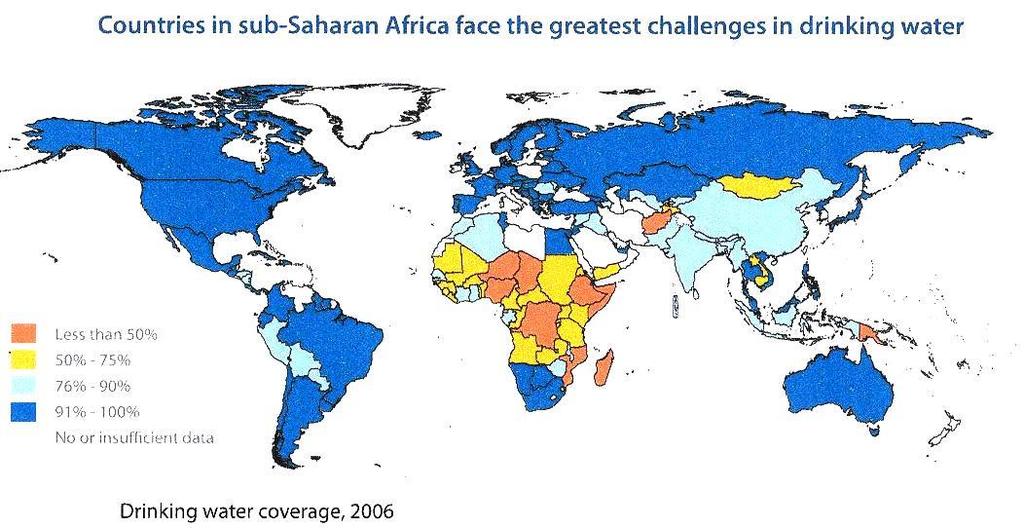 Drinkwater probleem MDG DW wereldwijd op schema aan huidige trend Sub-Sahara
