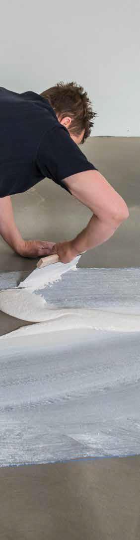 Vloerkoeling IVC Dryback-vloeren kunnen eveneens worden geïnstalleerd op vloerkoelingssystemen.