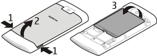 Aan de slag 7 11 Micro USB-aansluiting 12 Aansluiting voor lader 13 Polsbandopening 14 Volumetoetsen 15 Knop voor toetsvergrendeling 16 Cameralens 17 Nokia AV-aansluiting (3,5 mm) De SIM-kaart en de