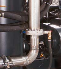 Cycloonafscheider met ECO DRAIN In elke compressorrij is een cycloonafscheider geïnstalleerd voor het voorafscheiden van