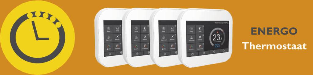 EnergoControl Bedrade aansluiting (inbouw) - touch weekklok thermostaat - touch weekklok thermostaat met wifi Artikelnummers e.vloerverwarming 500-001 500-002 (wifi) e.