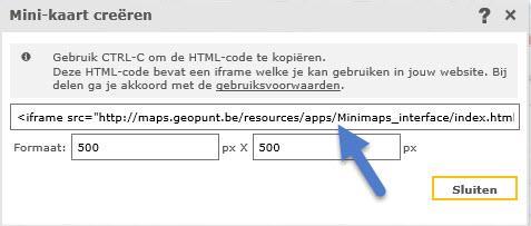 Kopieer de broncode naar je eigen webpagina.