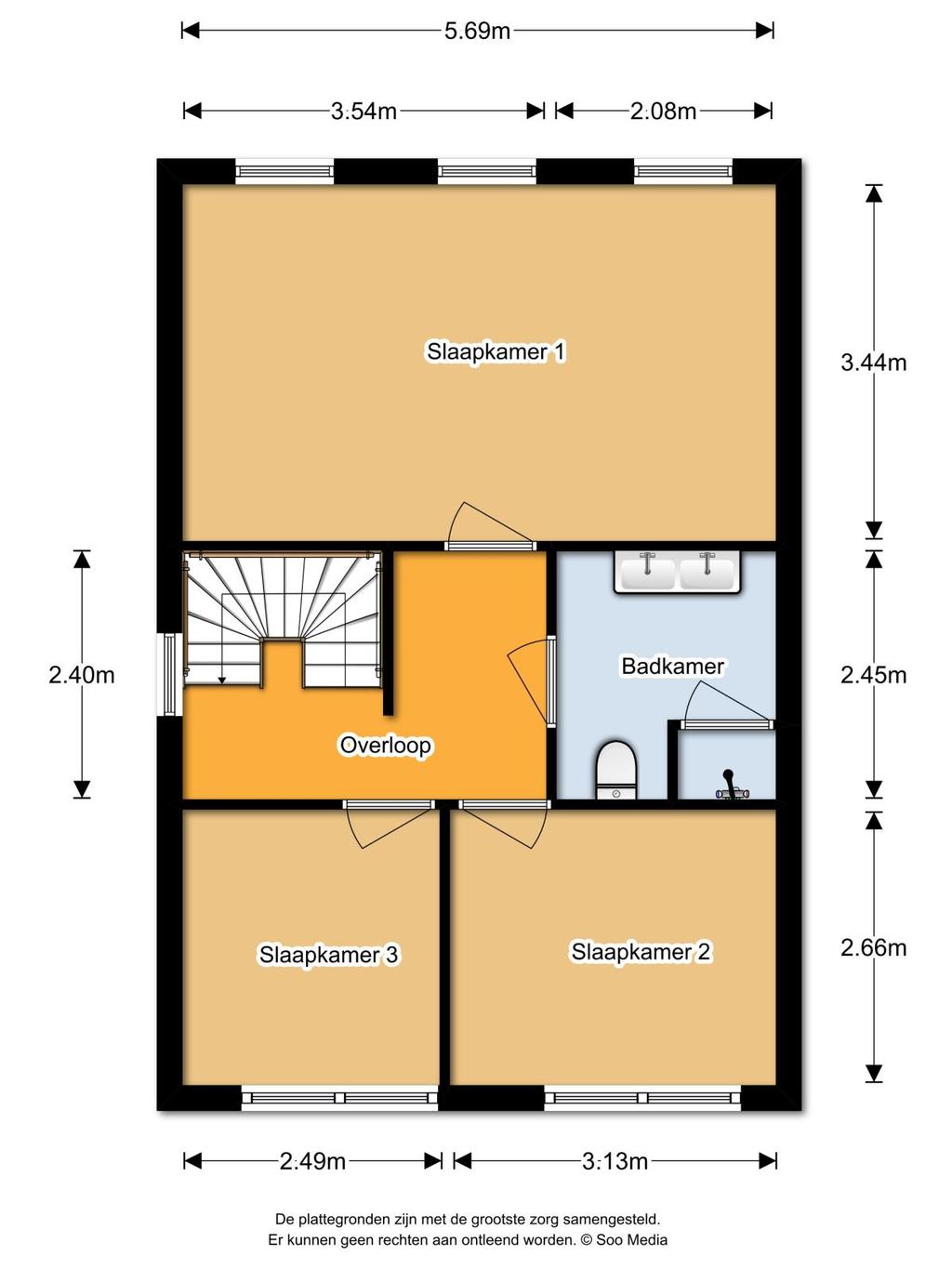 PLATTEGROND De plattegrond is niet op schaal en is bedoeld een indicatie te geven van