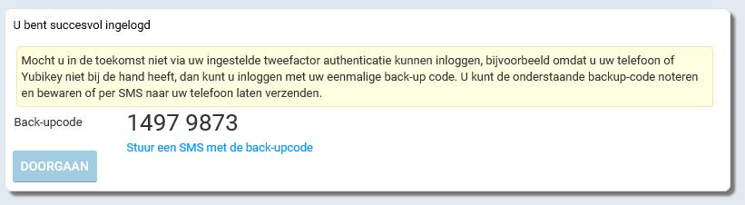 Als derde en laatste optie kunt u kiezen voor de Authenticatie-App. Dit kan iedere app zijn die de TOTP-techniek ondersteund.