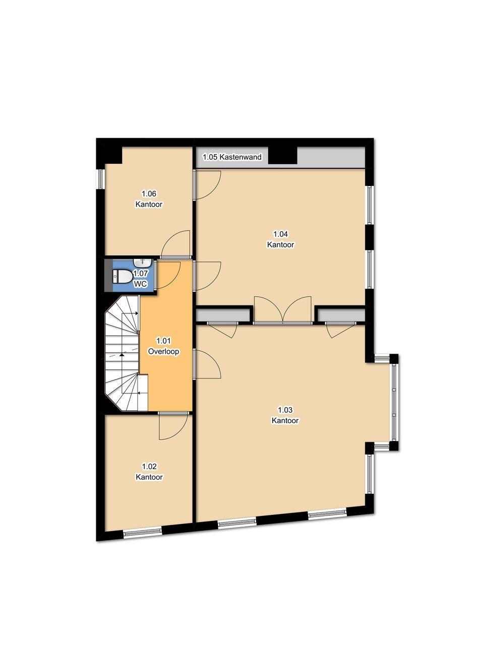 Plattegrond 1e verdieping