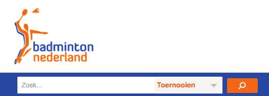 Inschrijven toernooi Op de website www.badmintonnederland.toernooi.nl staan alle offi ciële toernooien.