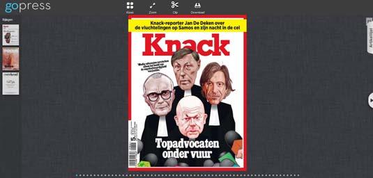 EEN KRANT OF TIJDSCHRIFT LEZEN Eens je een publicatie hebt aangeklikt in de Kiosk, kan je via "bladeren" vlot een eerste blik werpen op je krant of magazine.