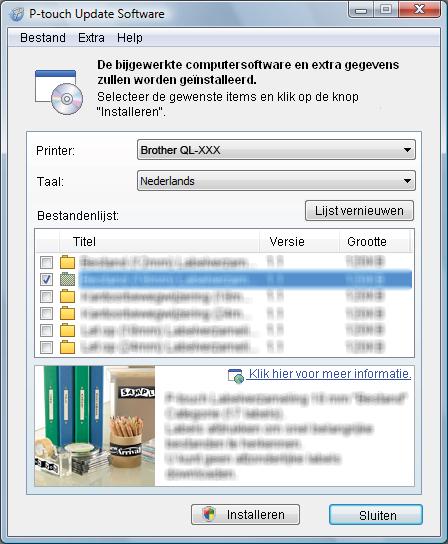 P-touch Software bijwerken 2 Klik op het pictogram [Update van computersoftware].