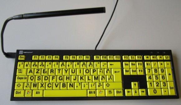 Toetsenborden Slim Line Logickeyboard Zeer dun Azerty toetsenbord met grote letters Maakt weinig geluid Hoog contrast: toetsenbord