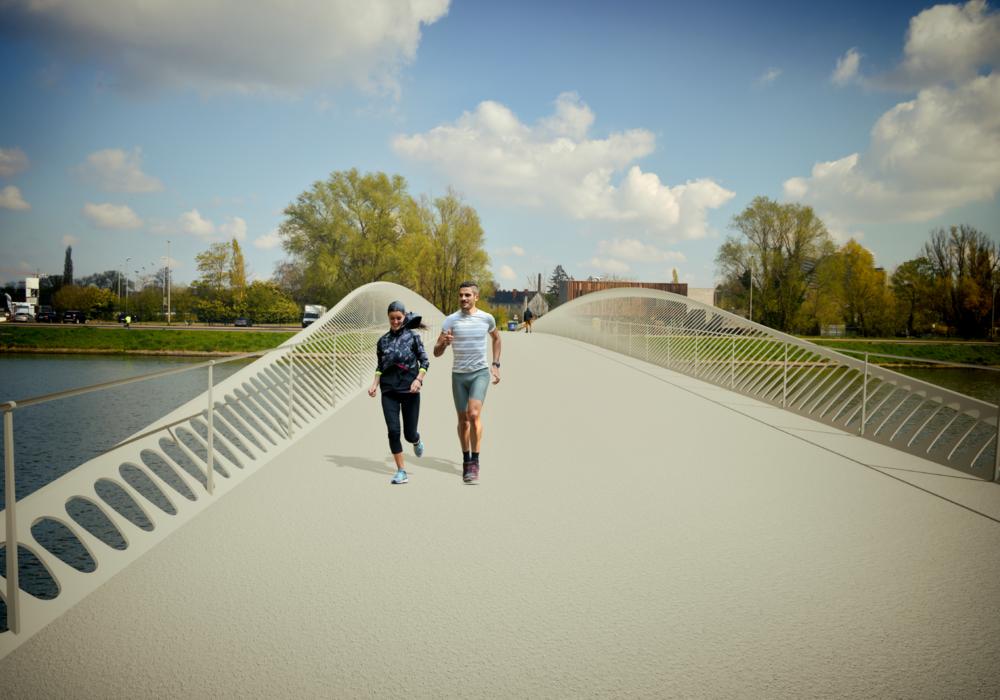 Deze kwaliteiten zijn het gevolg van een goed uitgekiend brugconcept. Ney & Partners tekende een hybride structuur, die kenmerken van een balkbrug en een boogbrug combineert.