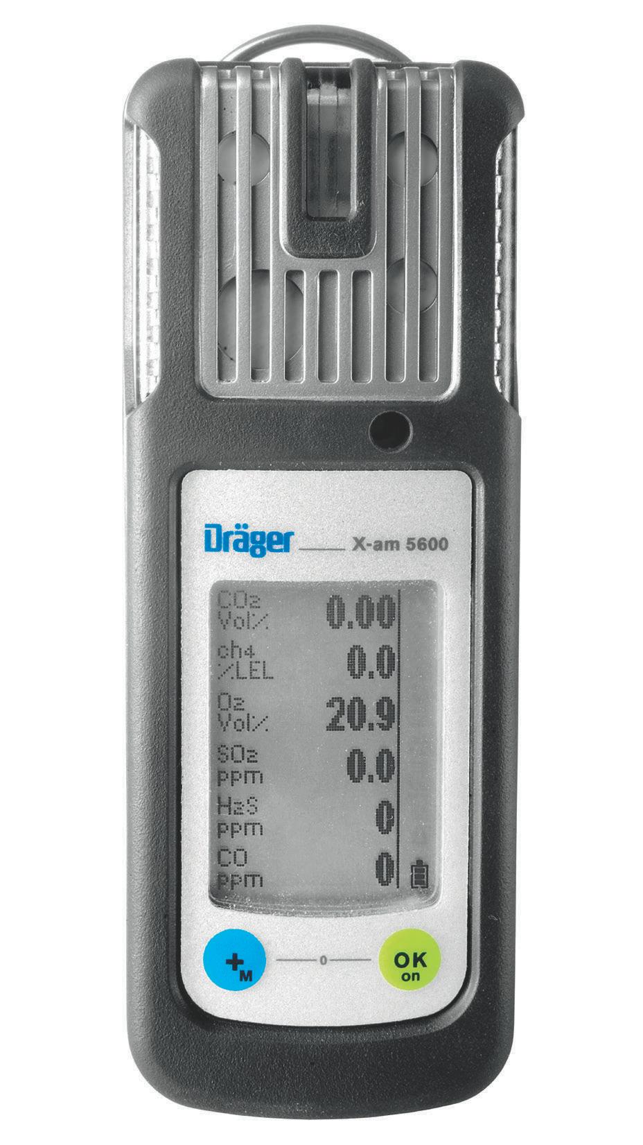 Dräger X-am 5600 Meervoudig gasmeetinstrument Ergonomisch ontworpen en uitgerust met innovatieve infrarood sensortechnologie: de Dräger X-am 5600 is een van de kleinste gasmeetinstrumenten voor de