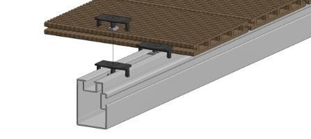 Eerste terrasdeel monteren Wanneer u de aluminium liggers gaat plaatsen kunt u het beste eerst de begin en eindklem monteren.