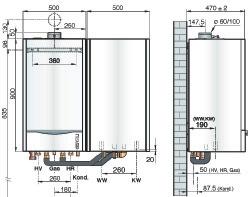 : 0 C met sanitair warmwaterproductie met boiler tot kw DPSM 3000 OS-OBU oplossingen sanitair warm water: met muurboiler van 80 liter, naast de ketel (links of rechts) geplaatst: versie OS 80 met