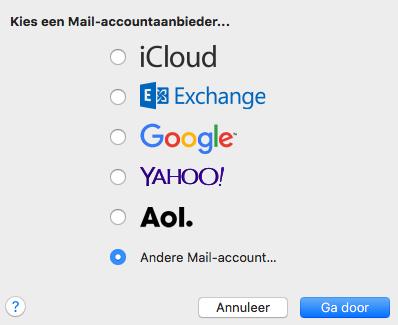 Bij Server inkomende e-mail en Server uitgaande e-mail neem je hetgeen over dat in de afbeelding hierboven staat (Type account is POP!).