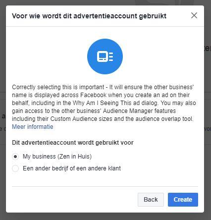 Aanmaken van het advertentieaccount 1/4 7.