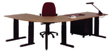staat voor hoogte instelbaar. Bureau tafel met 2 H.I. T-poten Bladmaat afm.: 200 x 80 cm (LxB). Bladmaat afm.: 180 x 80 cm (LxB).