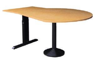 1424 310,00 Wingtafel opstelling Wingtafel met 2 hoogte instelbare poten Bladmaat afm.: 160 x 80/100 cm. Linksuitlopend.