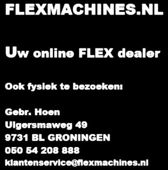 FLEX POWER TOOLS BV Sigarenmaker 3A 5521 DJ Eersel Tel. +31 (0)497/581 030 Fax +31 (0)497/581 039 info@flex-tools.nl www.flex-tools.nl FLEX POWER TOOLS BVBA Industriezone Wolfstee Toekomstlaan 4-3 2200 Herentals Tel.