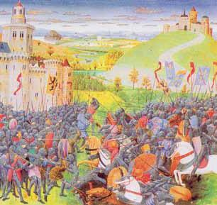 Guldensporenslag (1302) De Franse koning bezet Vlaanderen en legt een nieuwe, zware belasting op. Gwijde van Dampierre zelf wordt opgesloten. Maar het volk komt in opstand.