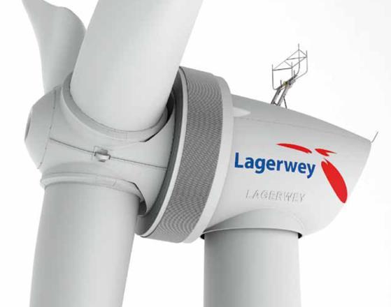 4 1.3 Gegevens turbine Lagerwey L100-3.0 MW De Lagerwey L100-3.0 MW heeft een rotordiameter van 100 m met drie rotorbladen.