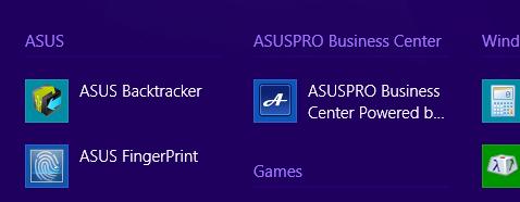ASUSPRO Business Center Het ASUSPRO Business Center is een toepassingscentrum met enkele exclusieve ASUS-apps en de Intel Small Business Advantage (SBA) voor een betere beheerbaarheid bij het gebruik