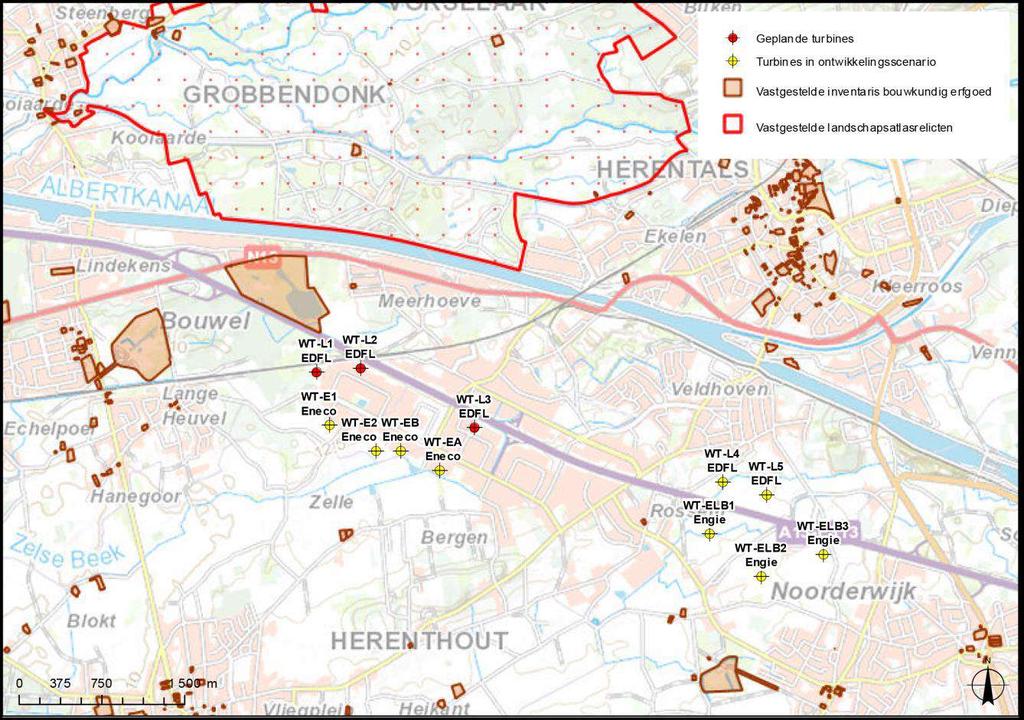 De dichtstbijzijnde archeologische zone is de historische stadskern van Herentals. Deze bevindt zich op ca. 3,1 km ten noordoosten van het projectgebied.