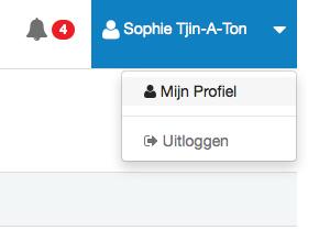 Eigen gegevens wijzigen Het eerste wat op het lijstje staat is het controleren van de eigen gegevens. Hiervoor klik je rechts bovenaan op het driehoekje naast de schoolnaam en kiest voor Mijn Profiel.