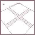 7. Legmethode Begin met hoofdrijen Leg vanuit het middelpunt langs beide kalklijnen nauwkeurig en stevig een rij tegels, zodat u twee rijen tegels krijgt die elkaar kruisen. Zie figuur 4.