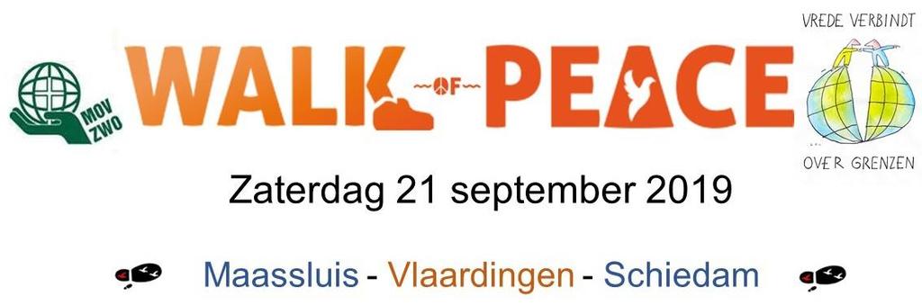 Vredesweek Om in de agenda te zetten: om straks te helpen en om mee te lopen : Zaterdag 21 september, op de eerste dag van de Vredesweek 2019, op de Internationale Dag van de Vrede, is er in