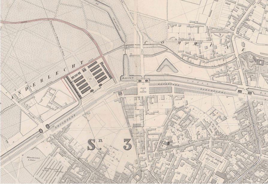 1835 Verlenging van het Kanaal naar Charleroi (1832) Slachthuizen aan de Ninoofsepoort Geleidelijke