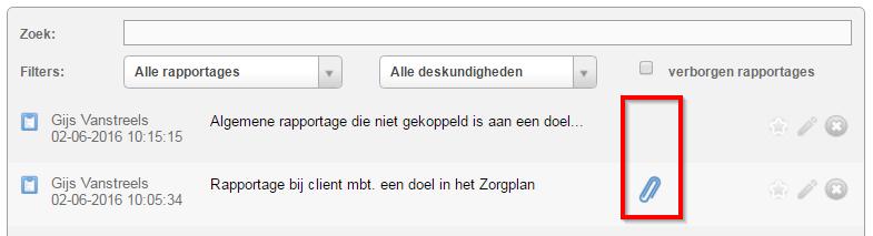 4.2 Rapporteren via tabblad Dossier Voor een algemene rapportage of invoer van meetgegevens of gegevens over een specifiek onderwerp wordt gerapporteerd via het tabblad Dossier.