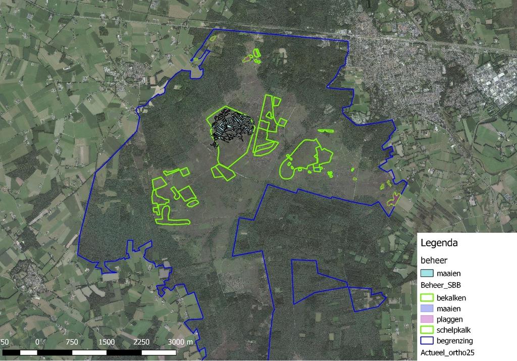 Figuur 3.6. Beheermaatregelen uitgevoerd na 2000 op de Sallandse Heuvelrug op basis van digitaal beschikbare kaarten.