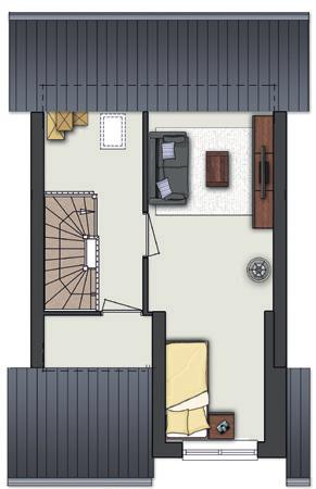 Verder geeft de entree toegang tot de trap naar boven, toilet met vrijhangend closet en de woonkamer met open keuken.