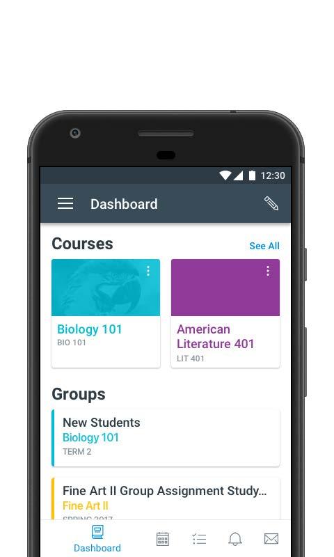 MOBILE APP Download de Canvas Student app (voor Android en ios devices).