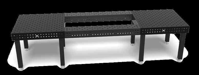 SPANHAKEN 22 U-balk 200/150 De U-balk 200/150 (Zijwanden 150 mm) is uitermate geschikt voor tafeluitbreiding, loodrechte constructies en een stevige verbinding tussen twee tafels.