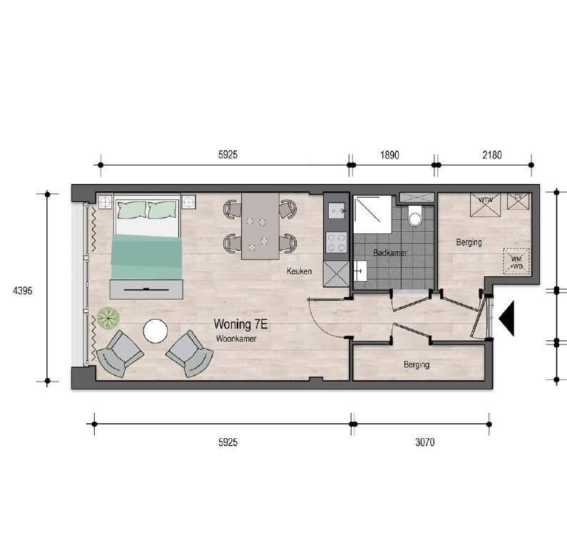 Studio De studio s in de Confectiefabriek hebben loftkwaliteit, met grote raampartijen, veel daglicht en een grote verdiepingshoogte.