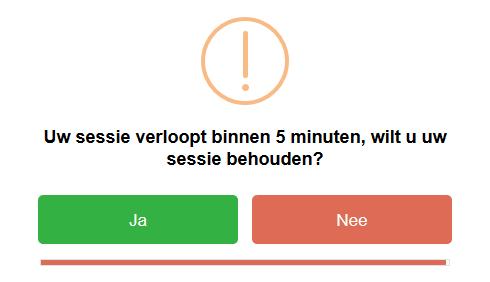 1.3. SESSIE VERLOPEN 1.3.1. Sessie verlopen melding Binnen VerzuimSignaal is het mogelijk om een bepaalde