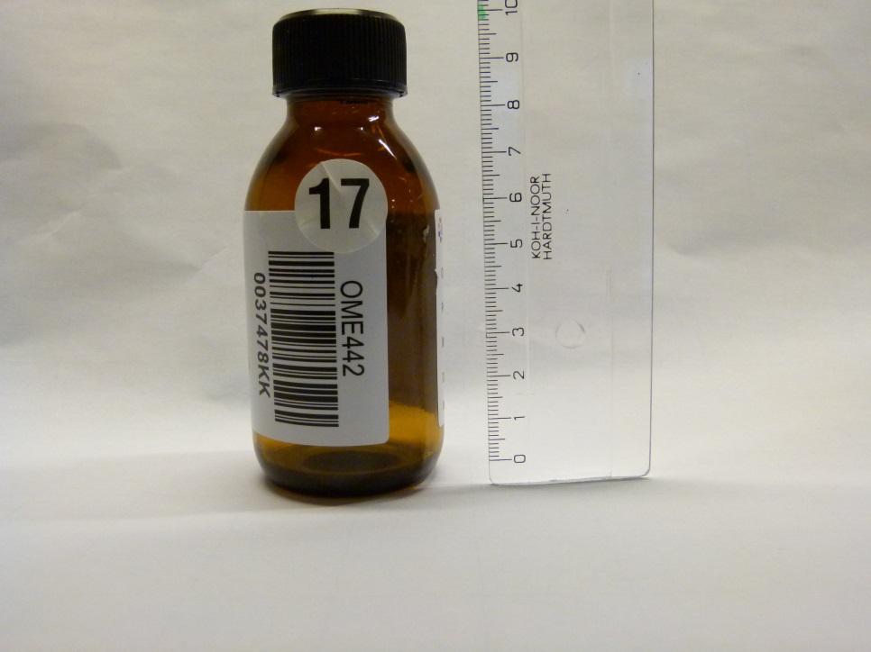 Cyanide (CN, LCN, tocn) Flesnr. 17, bruin glas, 100 ml bevat 0,3 ml geconc.