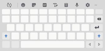 Basisfuncties Tekst invoeren Toetsenbordindeling Er verschijnt automatisch een toetsenbord wanneer u tekst kunt ingeven om e-mails te versturen, notities te maken en meer.