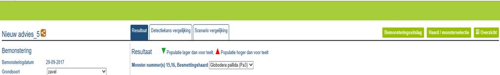 Selecteer Haard 1 De teler heeft de rassen Agria, Innovator en Leonardo Noem je advies Je naam_opdracht_8 Maak een advies voor 2 aardappelteeltjaren (1:4) Het laatste aardappelteeltjaar was 2016.