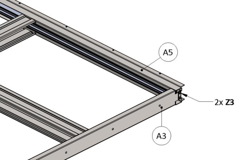 A4 A3 Bevestig de brug A4 aan de bovenzijde van de