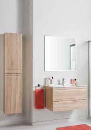 Badkamermeubelen Gemonteerd geleverd lades kolomkast- en spiegelkastdeuren TREND Staand 80 CM