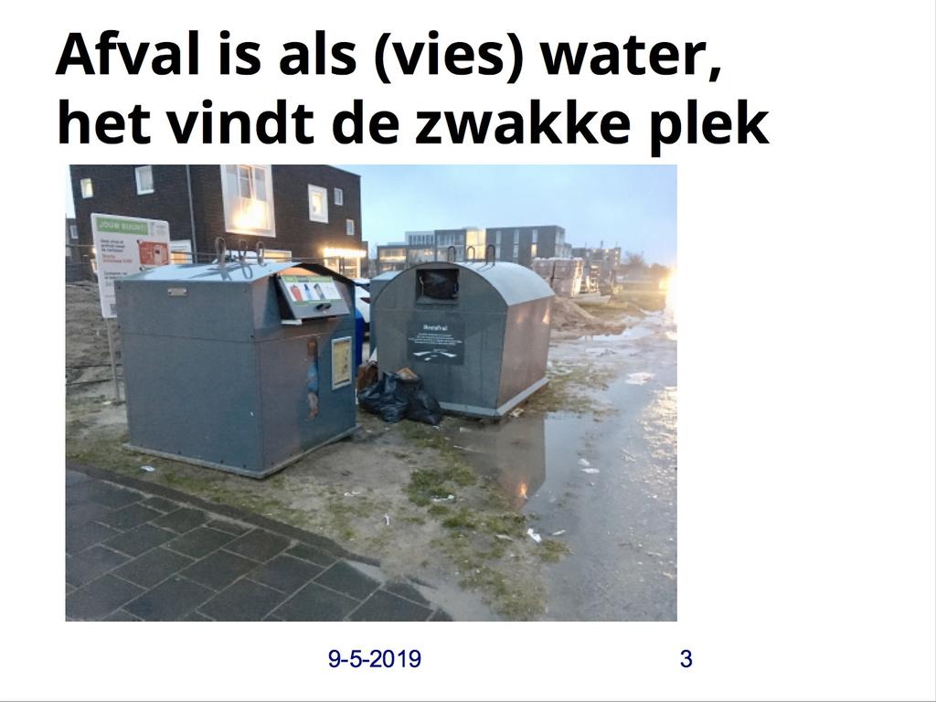 Slide 3: AFVAL IS ALS (vies) WATER, HET VINDT DE ZWAKKE PLEK Slide 4: Poort bewoner