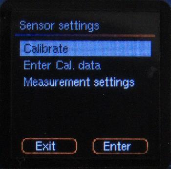 5. Sensor settings 5.1 Settings Er zijn een aantal settings die in dit menu aangepast/ingesteld kunnen worden. 5.1.1 Calibrate Dit menu is bij deze sensor niet van toepassing 5.