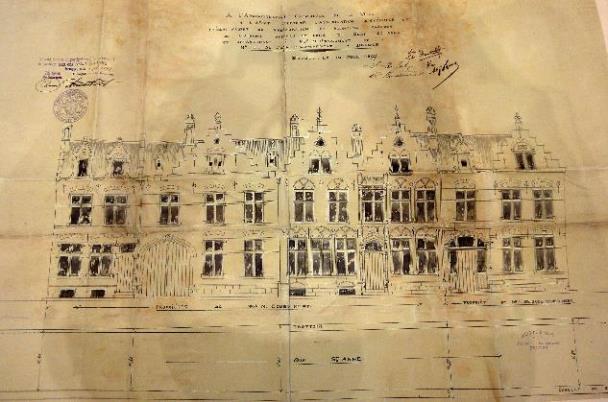 Huidig uitzicht resultaat van "Kunstige Herstelling" in 1897 naar ontwerp van architect J.