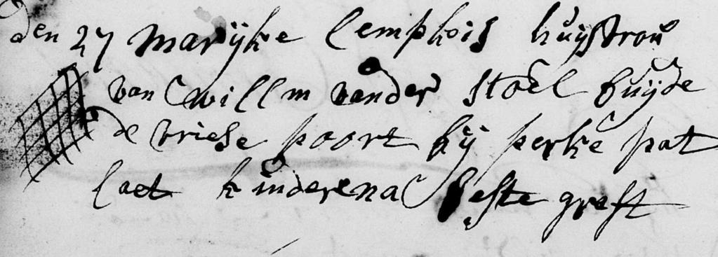 Vader: Aadriaan Lemkes Moeder: Arjaantie Bollaart [Collaart] Inventarisnummer: 1-7 Begraafboek Dordrecht 27-09-1741