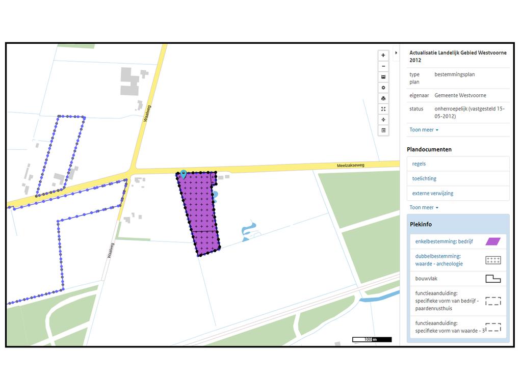 Bestemmingsplan + NB-vergunning Het object is gelegen in het bestemmingsplan Actualisatie Landelijk Gebied Westvoorne 2012 van de gemeente Westvoorne.