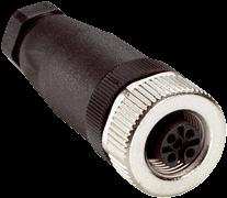 M12, 4-pins, haaks, Met A-codering Kop B: Los leidingseinde Kabel: Sensor-actuatorkabel, PVC, Niet geïsoleerd, 5 m