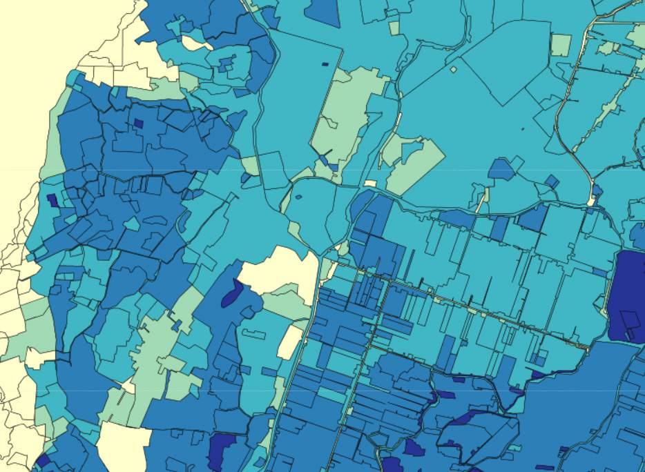 GEMIDDELD HOOGSTE GRONDWATERSTAND TOEKOMSTIG KLIMAATSCENARIO WH2050 De grondwaterstanden zijn verfijnd gevisualiseerd met het Actueel