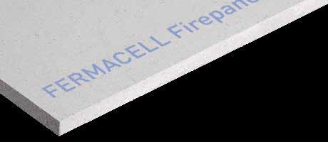 8 fermacell Firepanel A1 Homogene, met papier- en onbrandbare vezels versterkte gipsgebonden plaat, af fabriek gehydrofobeerd.